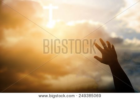 Human Hands Open Palm Up Worship. Eucharist Therapy Bless God Helping Repent Catholic Easter Lent Mi