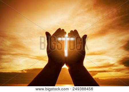 Christian Human Hands Open Palm Up Worship Hope. Eucharist Therapy Bless God Helping Repent Catholic