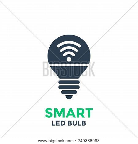 Smart Led Light Bulb Icon Isolated On White, Eps 10 File, Easy To Edit