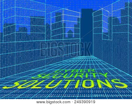 Cyber Security Solutions Threat Solved 3D Illustration