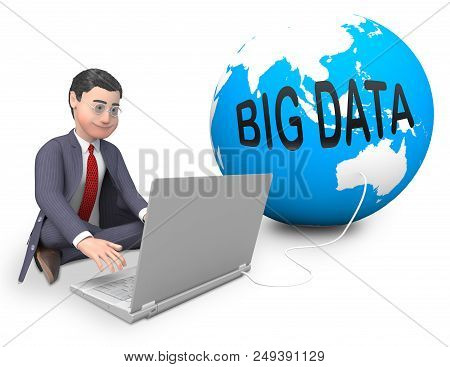 Big Data Globe Worldwide Computing 3D Rendering
