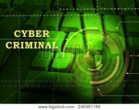 Cybercriminal Internet Hack Or Breach 3D Illustration