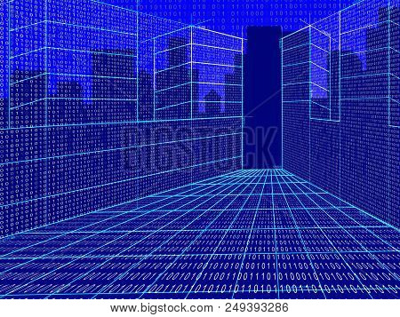 Cybersecurity Technology Hightech Security Guard 3D Illustration