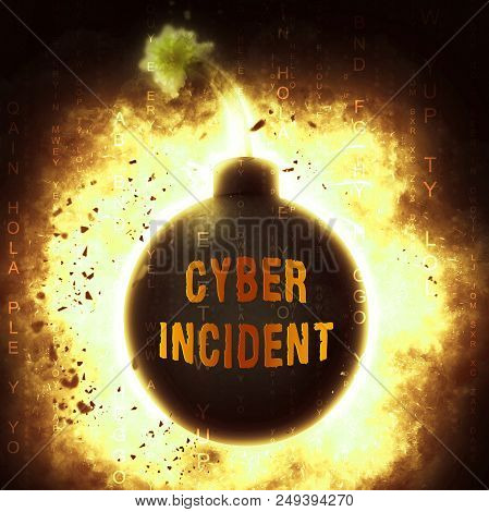 Cyber Incident Data Attack Alert 3D Illustration