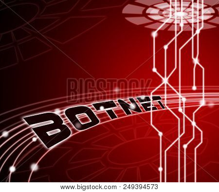 Botnet Illegal Scam Network Fraud 3D Illustration