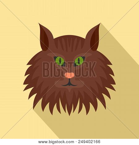 Cat Head Icon. Flat Illustration Of Cat Head Vector Icon For Web Design