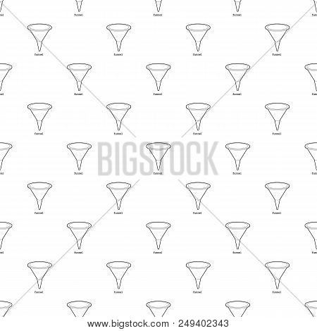 Funnel Icon In Outline Style Isolated On White Background Vector Illustration