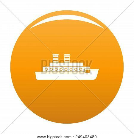 Steamship Icon. Simple Illustration Of Steamship Vector Icon For Any Design Orange