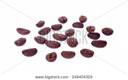 Coffee Beans Isolated On The White Background