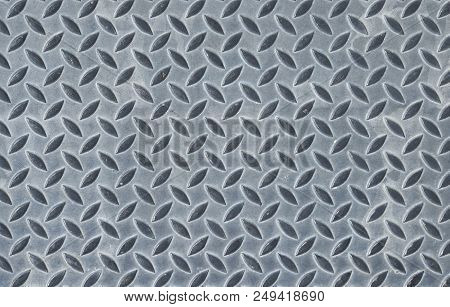 Gray Industrial Anti Slip Embossed Metal Steel Plate With Diagonal Bumps Of Diamond Pattern Texture,