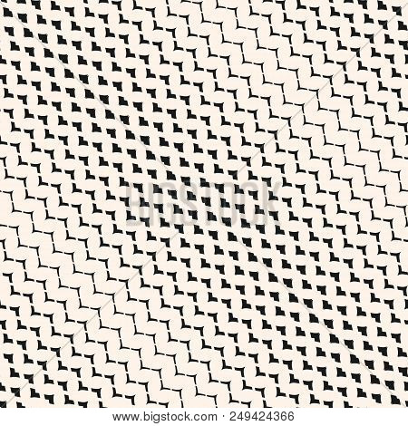 Diagonal Halftone Mesh Seamless Pattern. Illustration Of Smooth Grid, Weave, Net, Lattice, Fabric. C