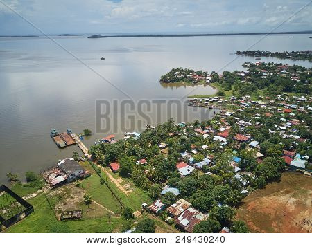 Coastline Of Bluefields Aerial View On Sunny Day