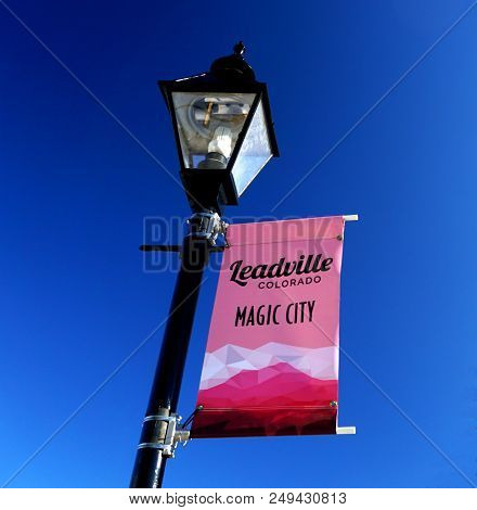 Leadville, Co, July 14, 2018 - Lightpole With Pink 