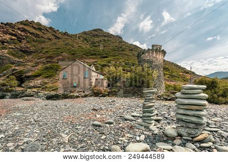Genoese Tower At Negru On Cap Corse In Corsica
