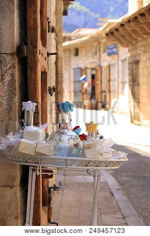 A Display Of Glass Water Pitchers In The Souks Of Douma, Lebanon.