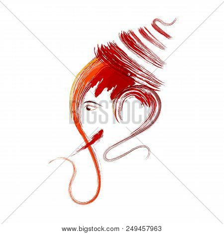 Illustration Of Lord Ganesha In Paint Style