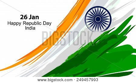 Illustration Of Indian Flag In Vector Paint Style 