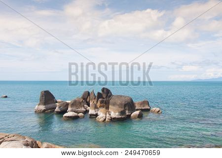 Rock Coast Line At Samui Island , Thailand