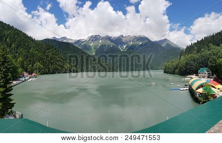 View From The Observation Deck On Lake Ritsa In Abkhazia