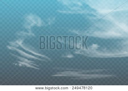 Set Of Transparent Realistic Spindrift Clouds. Can Be Used As A Decorative Element Or For Creating A