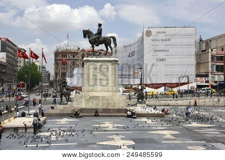 A View To Ataurk Statue Square, Ulus, Ankara, Turkey. Photo Is  Taken In June, 2018.