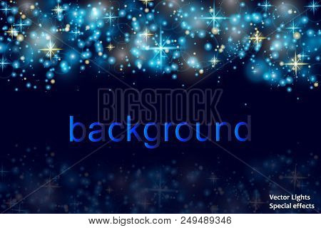 Magic Space. Abstract Universe Background. Blue Background And Shining Stars. Vector Illustration .e