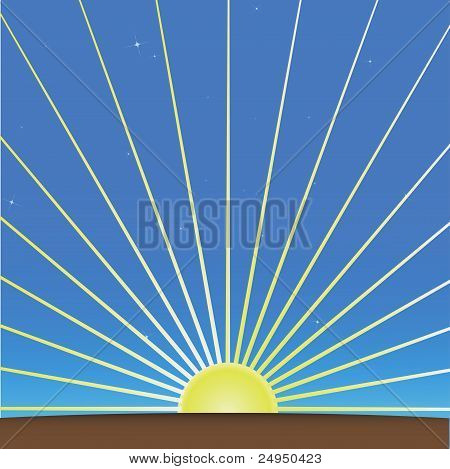 Rising Sun et matin ciel