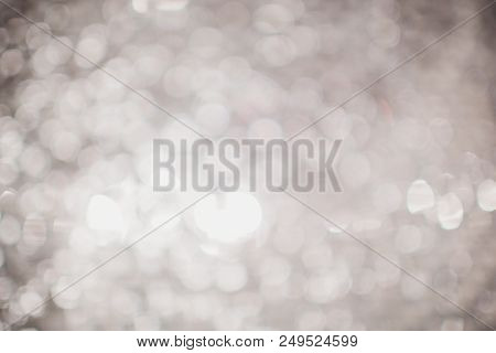 Sparkling Spots Of Figured Bokeh - Shining White Stars, Metal Surface Is Not In Focus, The Backgroun