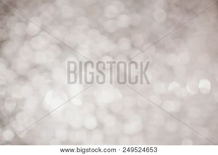 Sparkling Spots Of Figured Bokeh - Shining White Stars, Metal Surface Is Not In Focus, The Backgroun