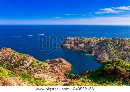 Sea Landscape With Cap De Creus, Natural Park. Eastern Point Of Spain, Girona Province, Catalonia. F