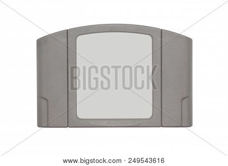Tv Game Cartridge In Grey Plastic Case From 90S Isolated On White