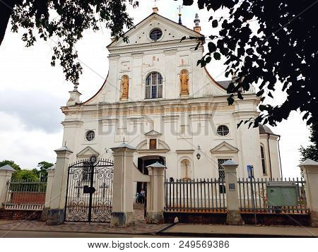 Nesvizh, Belarus - July 13, 2018: Corpus Christi Church, An Architectural Monument Of Early Baroque