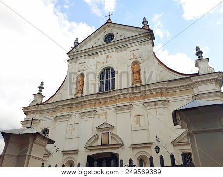 Nesvizh, Belarus - July 13, 2018: Corpus Christi Church, An Architectural Monument Of Early Baroque