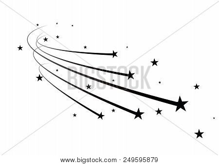 Abstract Falling Star Vector - Black Shooting Star With Elegant Star Trail On White Background - Met