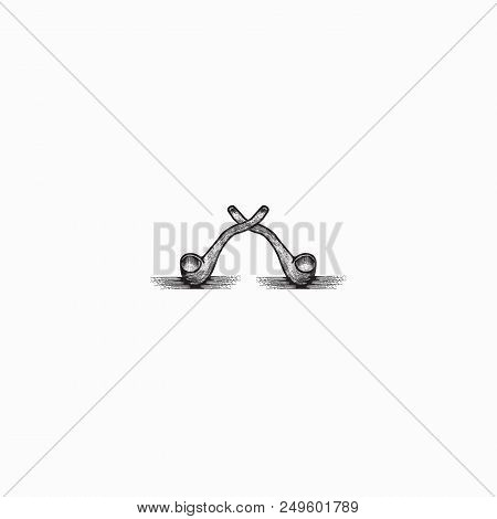 Cigarette Pipe Logo Design Icon Vector Illustration