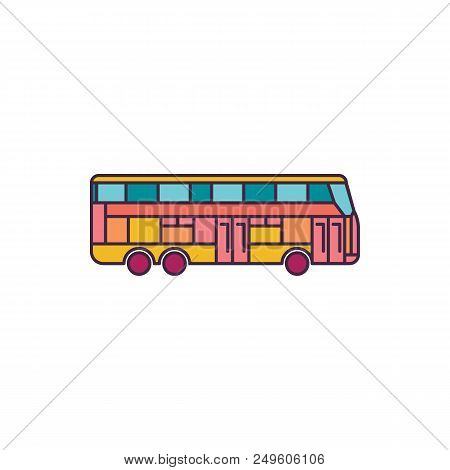 Bus Cartoon Icon. Bus Symbol Isolated On White Background. Element For Web And Travel Design.