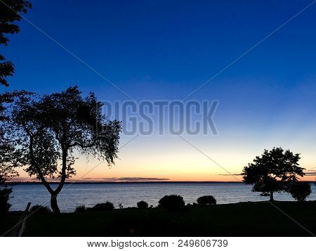View Over The Bay In Bristol In Rhode Island Summer July