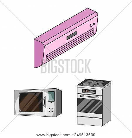 Smart Home Appliances Cartoon Icons In Set Collection For Design. Modern Household Appliances Vector