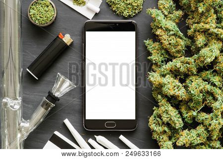 Grinder A Lot Ofx Marijuana, Fresh Buds Of Cannabis Many Weed. Copy Spase Copy-space