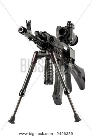 Maskinpistol med optiske syn