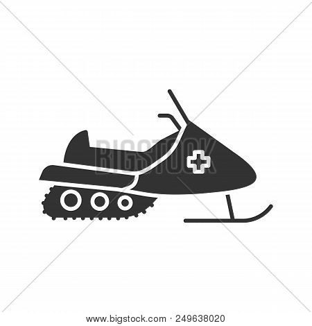 Snowmobile Glyph Icon. Motor Sled. Silhouette Symbol. Negative Space. Vector Isolated Illustration