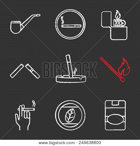Smoking Chalk Icons Set
