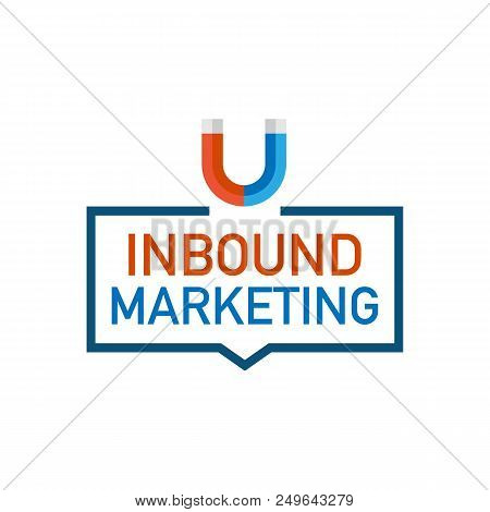 Inbound Marketing. Badges With Magnet Icon On White Background. Vector Stock Illustration.