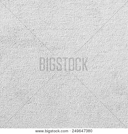 Carpet Or White Beach Towel Texture Background In Beige Color Made Of Wool Or Synthetic Fibers, Poly