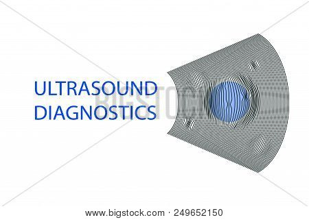 Ultrasound Diagnostics Logo. Template Concept Image For Medical Research. Vector Illustration Isolat