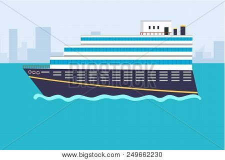 Sea Or Ocean Cruise Vector Concept In Flat Style