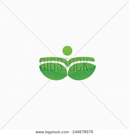 Vector Illustration, Graphic Design Editable Design. Happy People With Leafl Logo. Fitness, Sport We