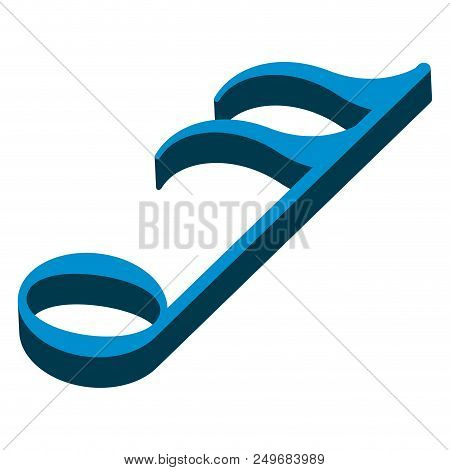 Isometric Sixteenth Musical Note. Vector Illustration Design