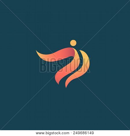 Vector Illustration, Graphic Design Editable Design. Active Person With Leafl Logo. Fitness, Sport W
