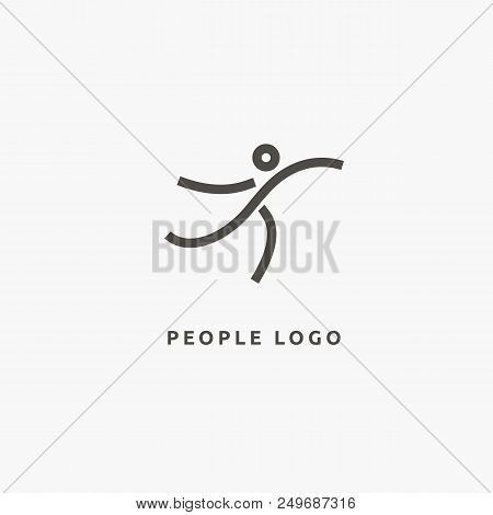 Vector Illustration, Graphic Design Editable Design. Active Person With Leafl Logo. Fitness, Sport W